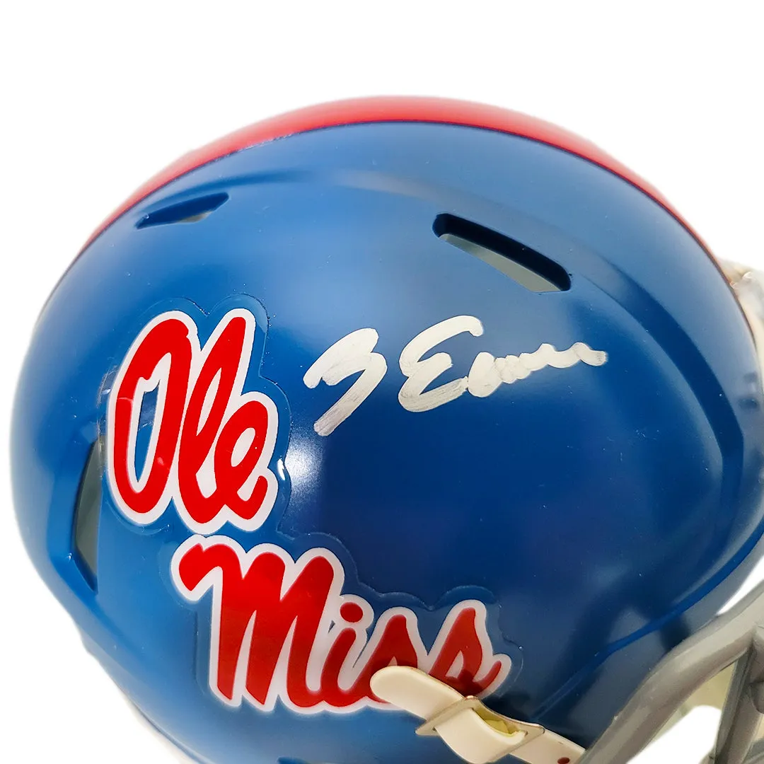 Zach Evans Signed Ole Miss Rebels Speed Mini Football Helmet (JSA)