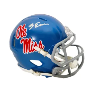Zach Evans Signed Ole Miss Rebels Speed Mini Football Helmet (JSA)